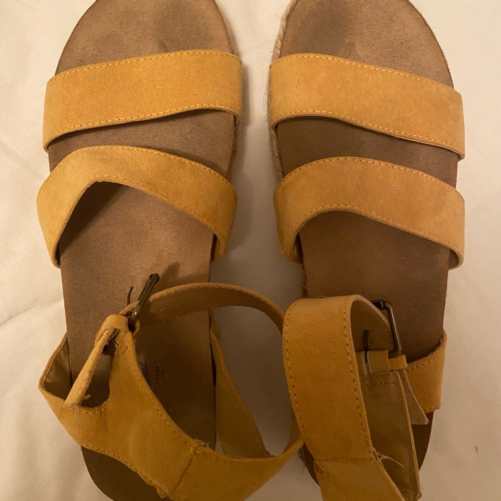 Yellow platform sandals